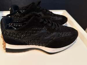 Steve Madden Campo Black/Beige Crochet Lace-Up Women's Sneakers